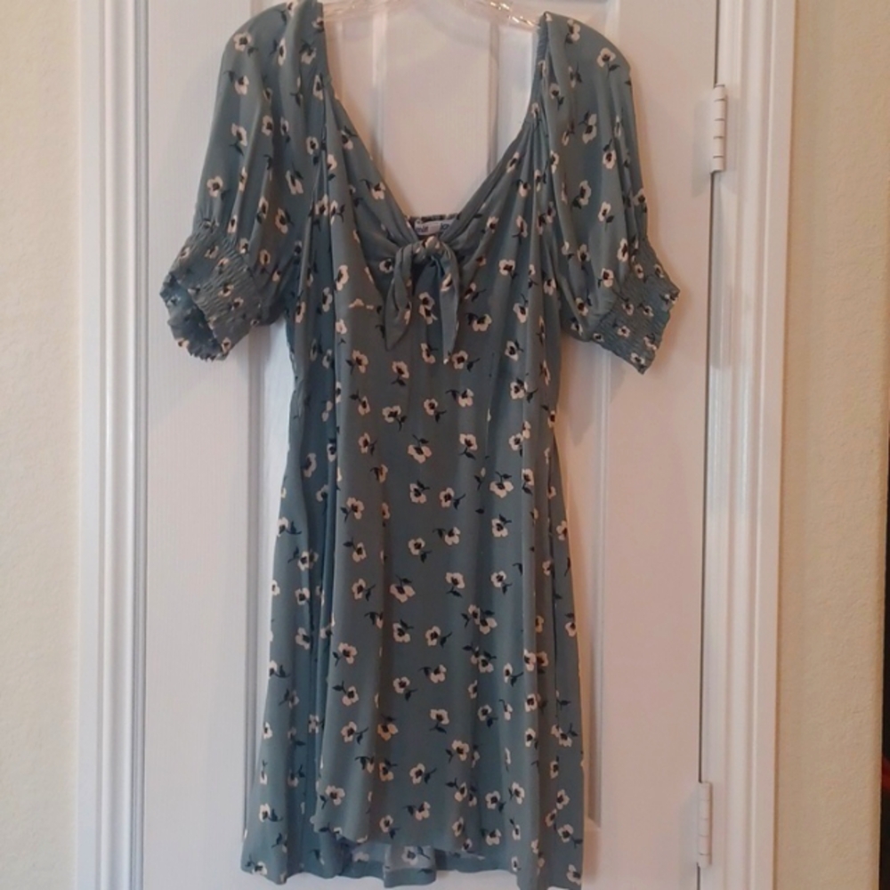 *Teal Floral Dress XL Jr